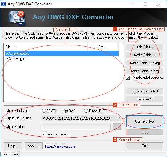 How to convert DWG to DXF
