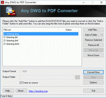 Convert DWG to PDF